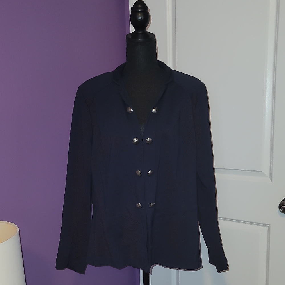 Lane Bryant Navy Double-Breasted Blazer SZ: 18